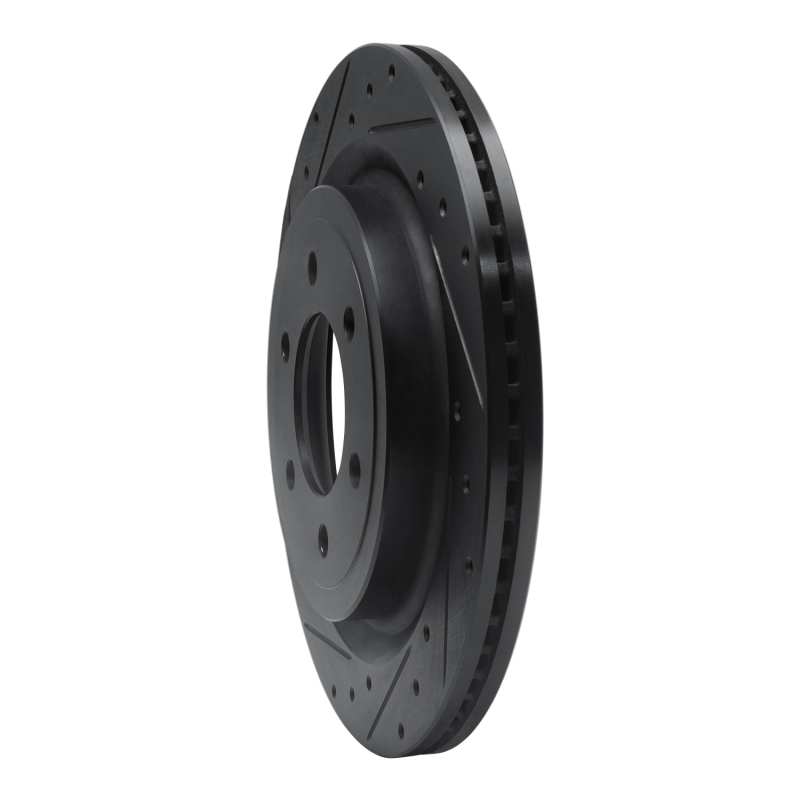 Ford F-150 Brake Rotor (1) - Rear Left - R1 Concepts - Drilled & Slotted - Black - `21-`25